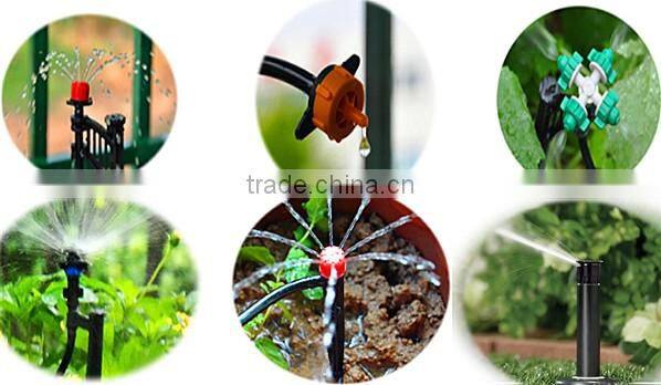 Drip irrigation and sprinkler irrigation in garden agriculture farm and greenhouse