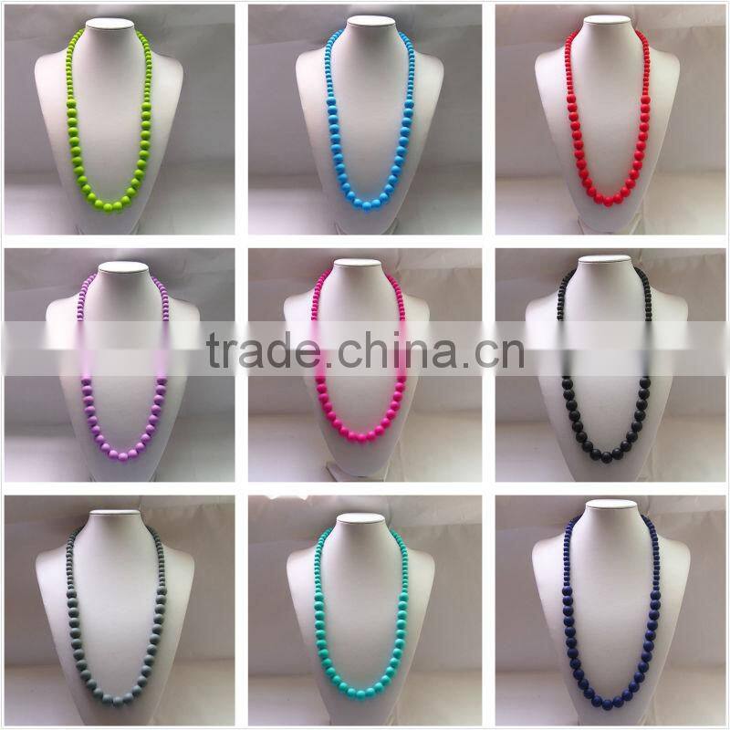 Baby&Mom Bead Silicone Necklace Teething/Nursing/Sensory Free Ship