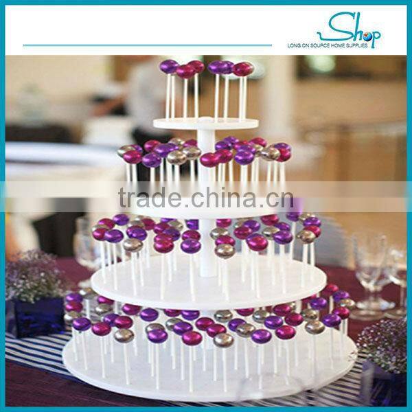 New design wholesale kitchen LFGB plasitc display pop supplies wedding cake stand