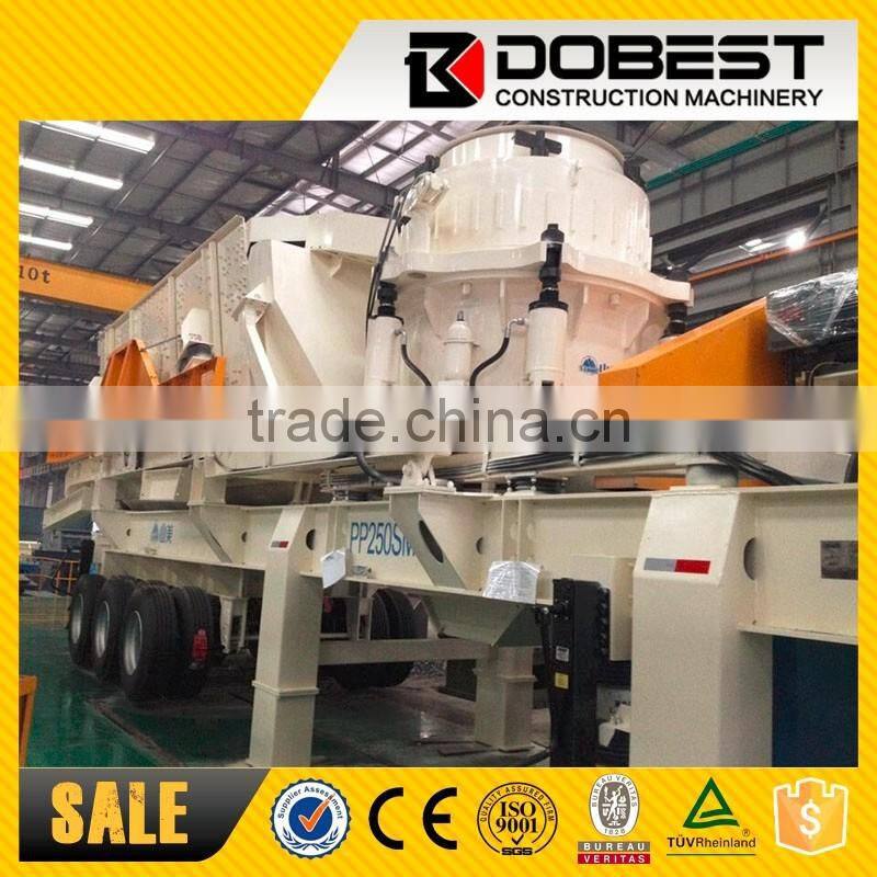 SANME Brand Mobile Stone Crusher Plant PP340JC Jaw Crusher