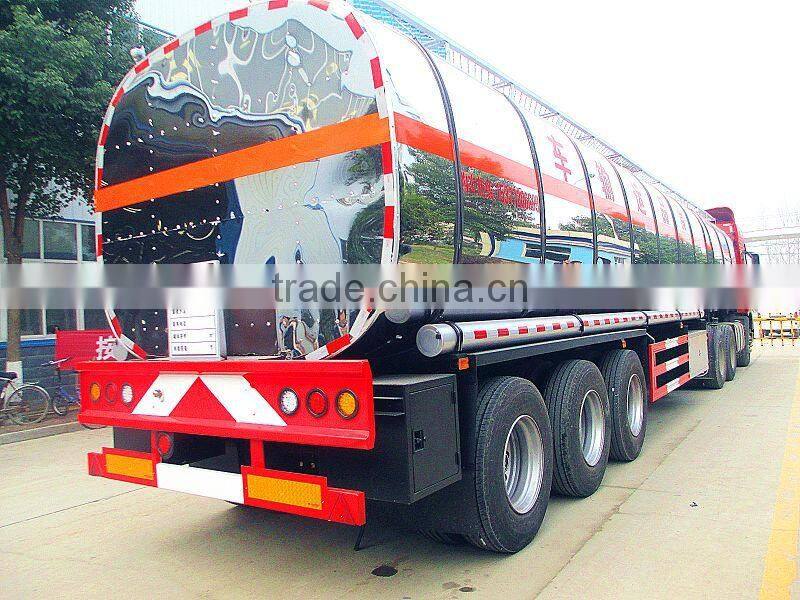 3 alxes 40000 liters milk transportation semi-trailer truck, stainless steel milk tanker truck