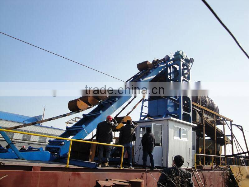 Bucket and chain equipment of gold extraction overwater