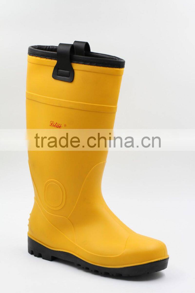 Work shoes with fur lining, pvc safety boots for men and women ,PVC rain boots