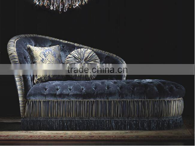 BISINI Classic Lounge Chair, European Style Comfortable Sofa Chair, Solid Wood with Fabric Chaise Lounge (BF01-X1188)