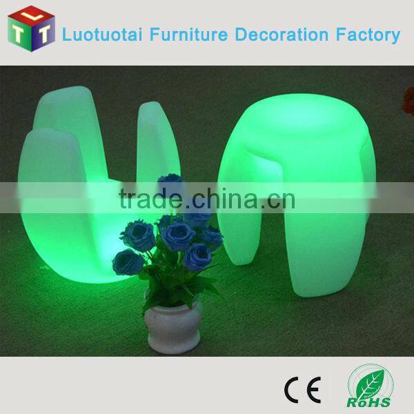 Manufacturer Die40*H40CM 3 legs PE bar chair with remote control 16 mix changeable colors