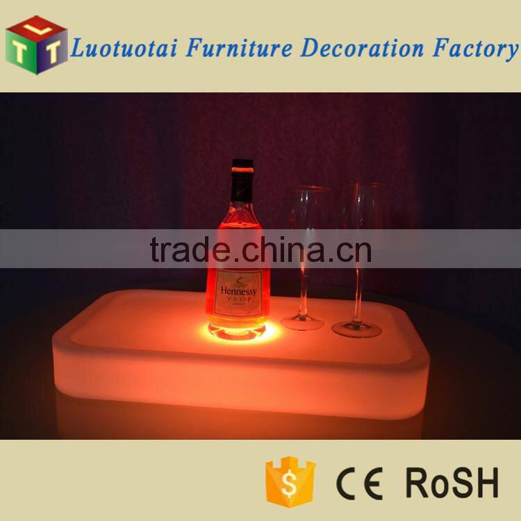 Disco and night club use 16 color changed led bar wine tray with remote cotrol