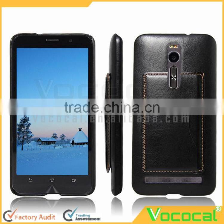 Lichee Pattern Stand Case for 5.5 Inch ASUS Zenfone 2 ZE551ML Black