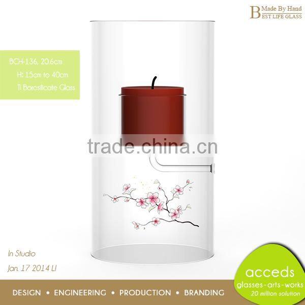Borosilicate Glass Tall Candle Holders For Weddings