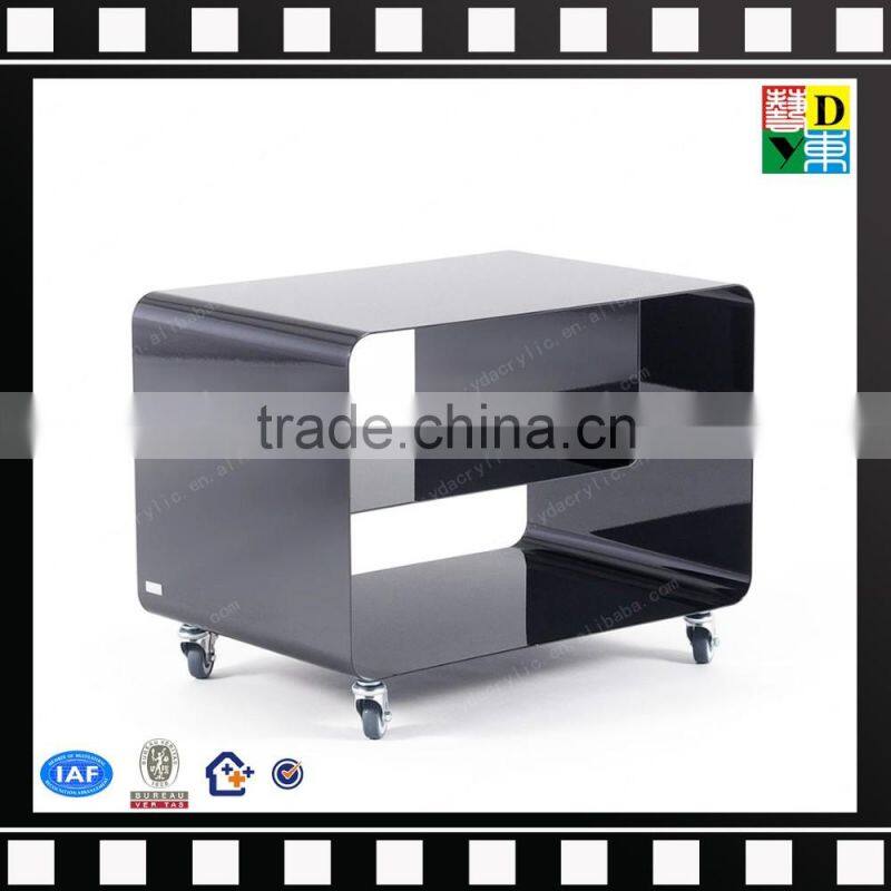 Round PMMA furniture tables transparent acrylic coffee table from shenzhen yidong