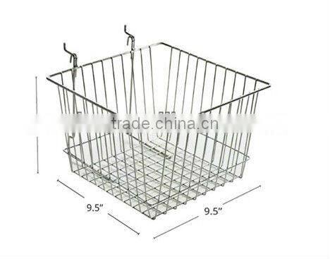 New 9.5" Wide Chrome Wire Basket for Pegboard/Slatwall Displays