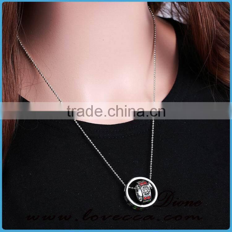 Merry Christmas jewelry gift snowflake Christmas double ring necklace ,Christmas tree neckalce