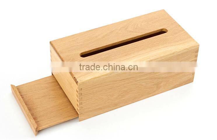 high quality plain wood car tissue box cover