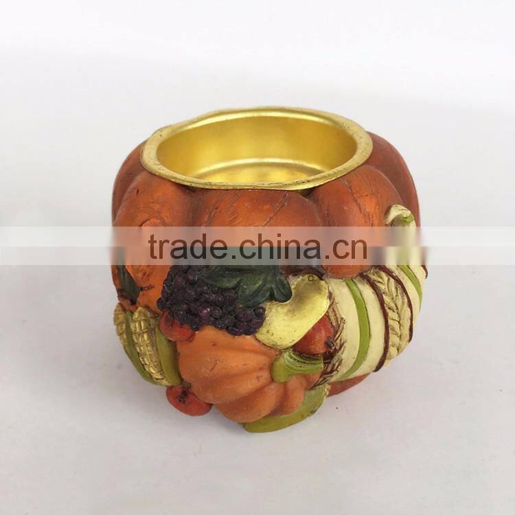 Custom halloween decor resin pumpkin candle holder
