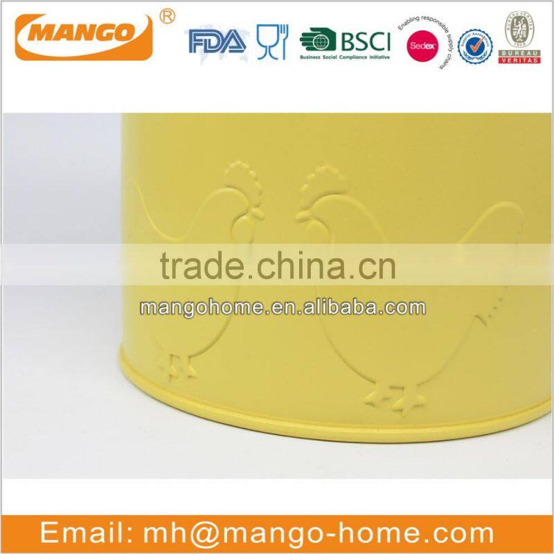 Round metal food airtight storage kitchen canister set with lid