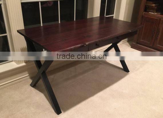 UK hot-selling solid wooden coffee table metal iron X shape leg