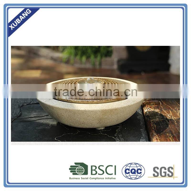 sandstone outdoor water fountain with LED light