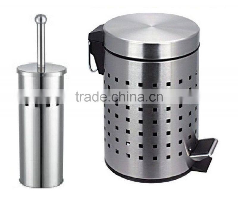 STAINLESS STEEL TOILET BRUSH AND HOLDER FREE STANDING BATHROOM BRUSH