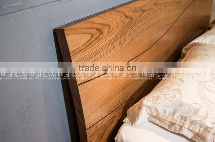Queen Size Simple Design Wooden Bed Room Furniture With Four Drawers