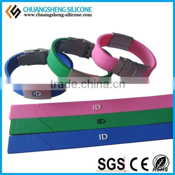 ID bracelet with silicone material for the old and chirldren