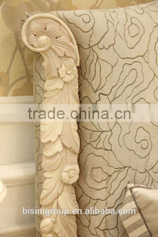 French style classic design kids princess wooden carved bed design in ivory color - BF07-70354