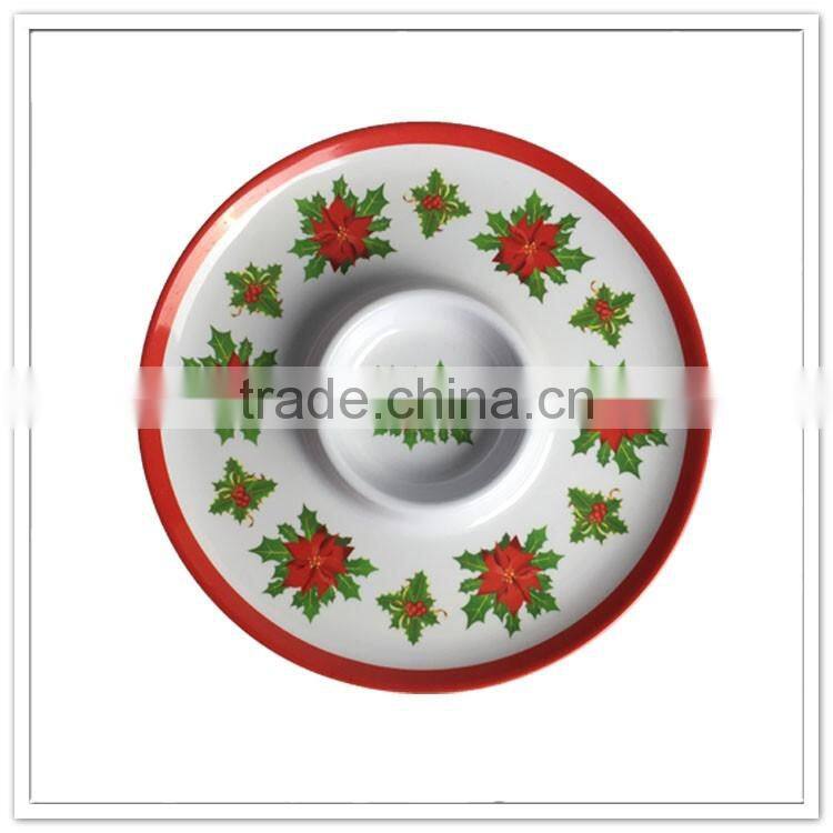 Canada maple design round melamine chipping snack dish