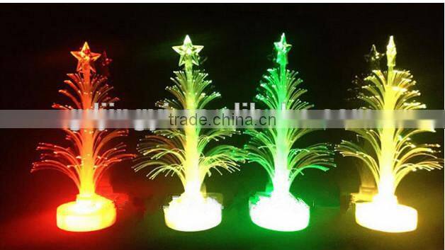 craft artificial LED 7colors changing fiber optic christmas tree decoration