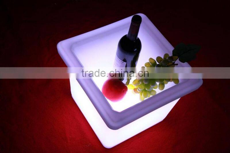 led illuminating plastic ice bucket, led furniture light flower pot