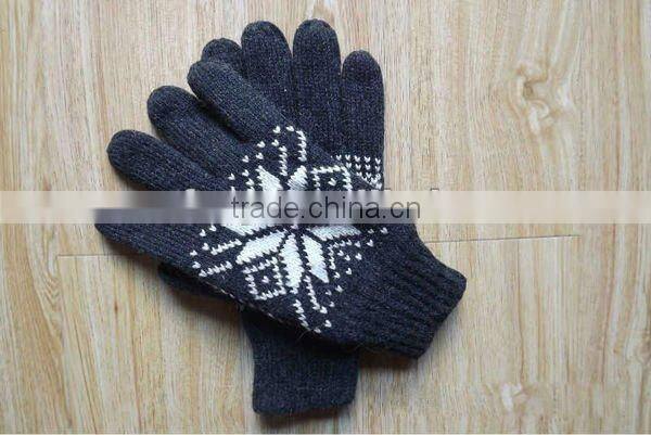 Fashion Printing Women Warm Winter Acrylic Gloves ZMR584