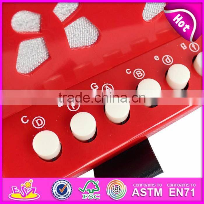 Hot selling children toy wooden musical accordion instrument W07K006A