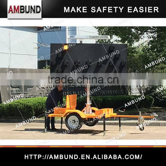 12V or 24V Solar Powered Flashing LED Light Traffic Road Arrow Sign Traffic Warning Arrow Board Trailer