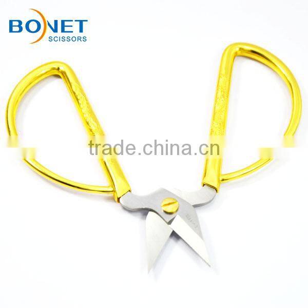 S11004 FDA qualified 5" heavy-duty gold plated ribbon cutting scissors