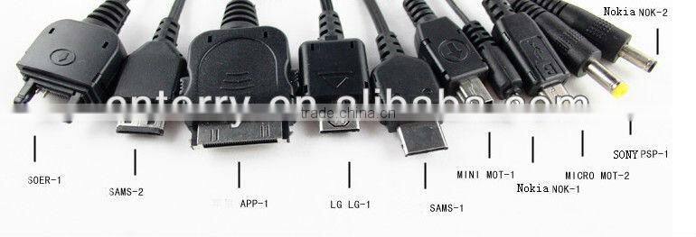 Multi 10 in 1 Universal Multi-Function Cell Phone Game USB Charging Cable Charger line