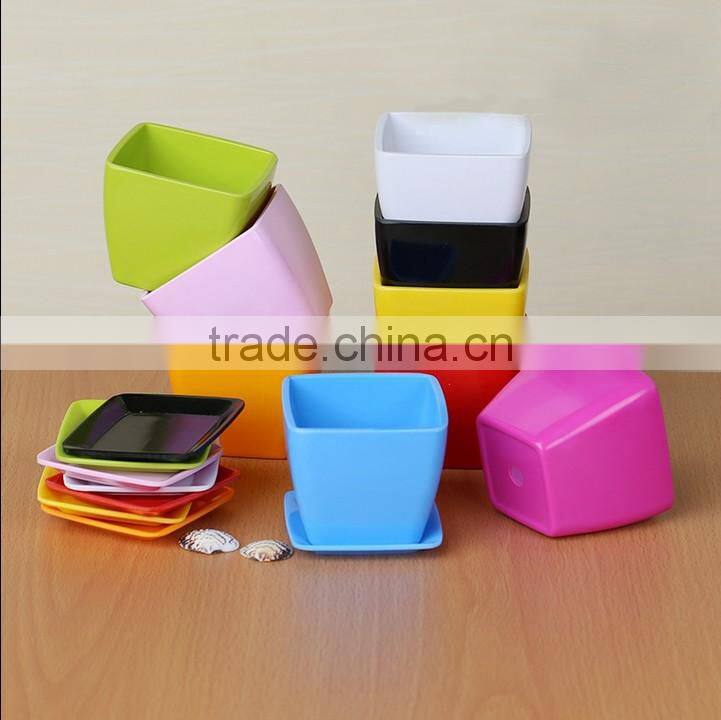 square office table plastic flower pot