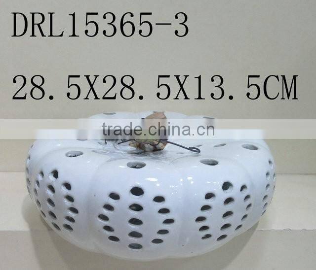 white pumpkin ceramic decorations festival holloween decorations