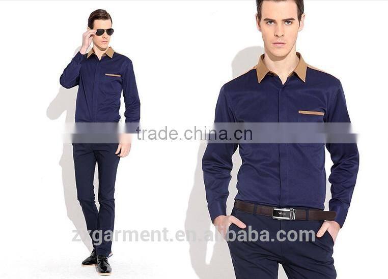 ZX OEM Mens Dress Shirts Italian style mens shirt with custom label