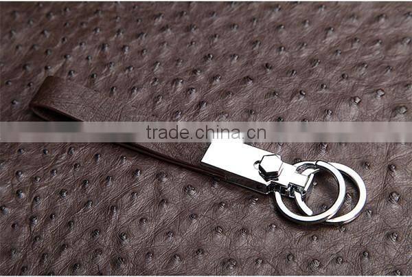 HAUTTON excellent quality New Luxury product real Ostrich leather key holder