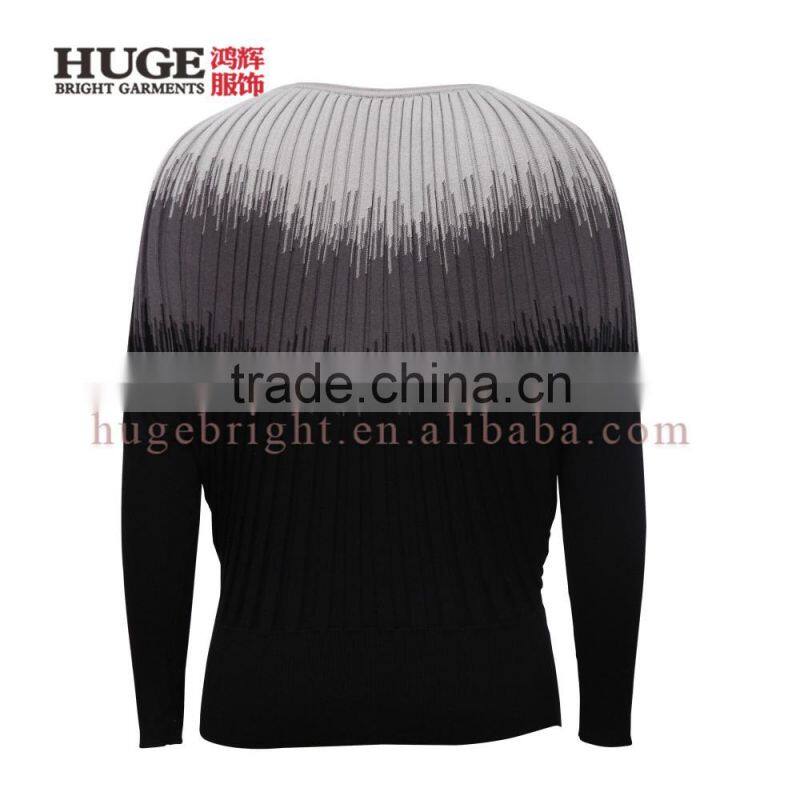 Ladies' dip-dye knitted jumper with batwing sleeves