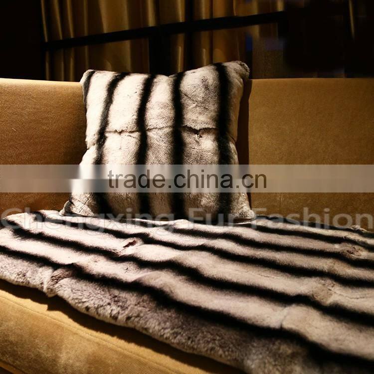 CX-D-128B New Arrival Rex Rabbit Fur Carpet/Fur Blanket