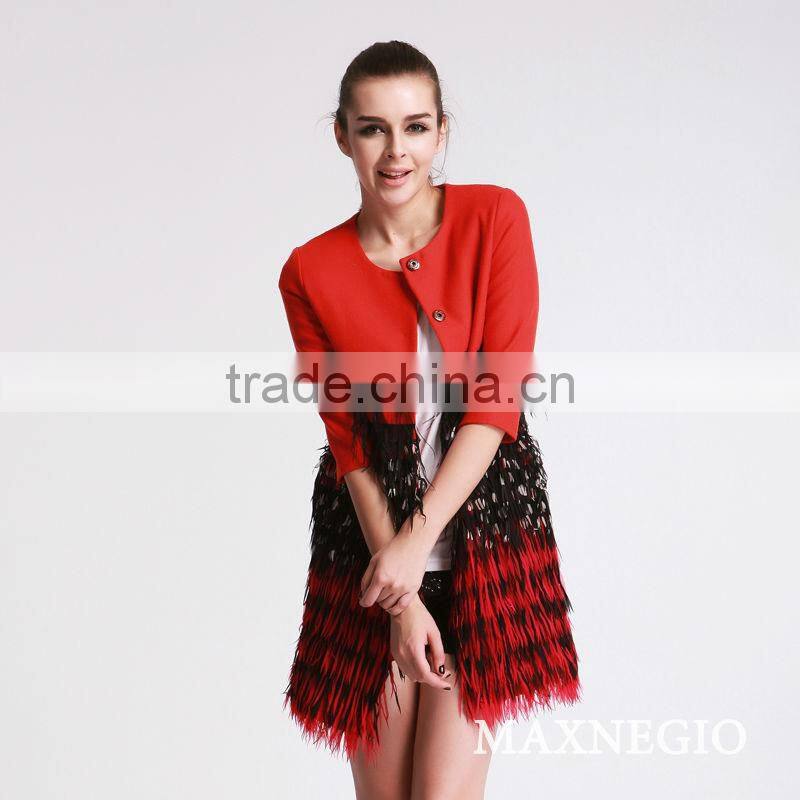 good quality 3/4 sleeves leisure women fashion coats 2015