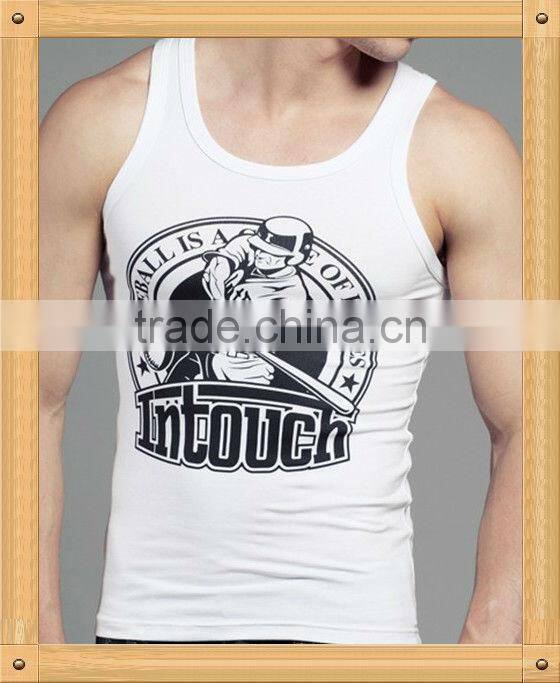 good quality men tank top printed cheap wholesale
