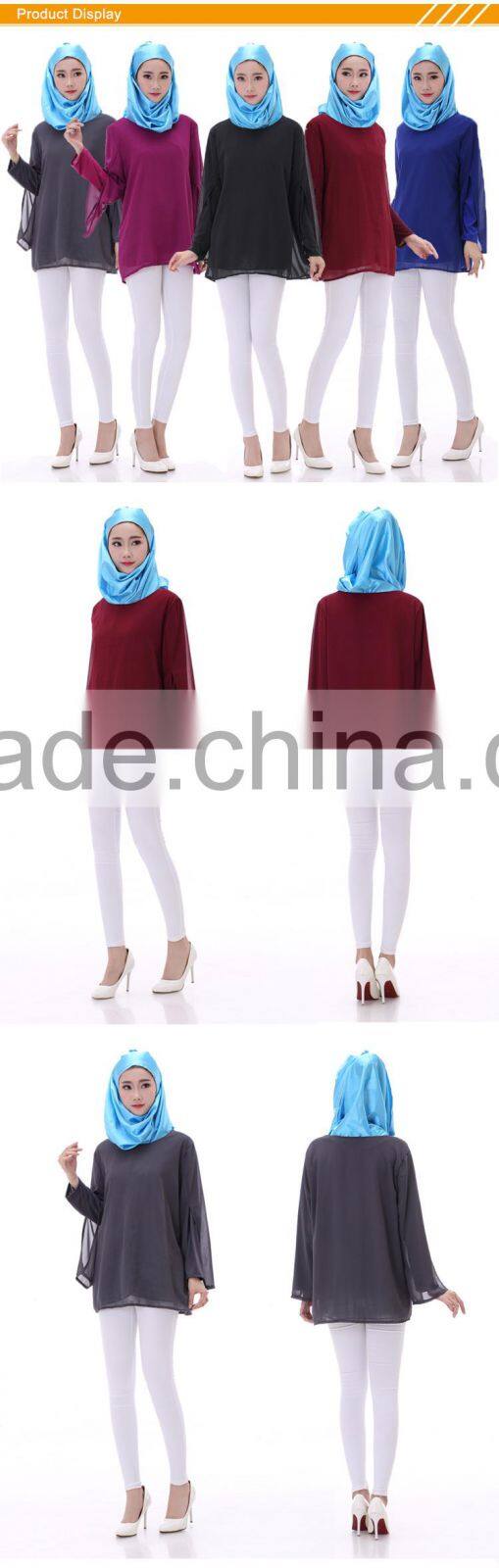 Zakiyyah 5517 China supplier ethnic islamic short blouse kaftan tops abaya for malaysia women Thick chiffon clothing