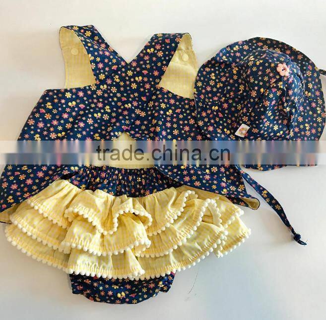 Baby Clothing Vintage Floral Design Clothing Set Plus Size Kids Clothing Outfit