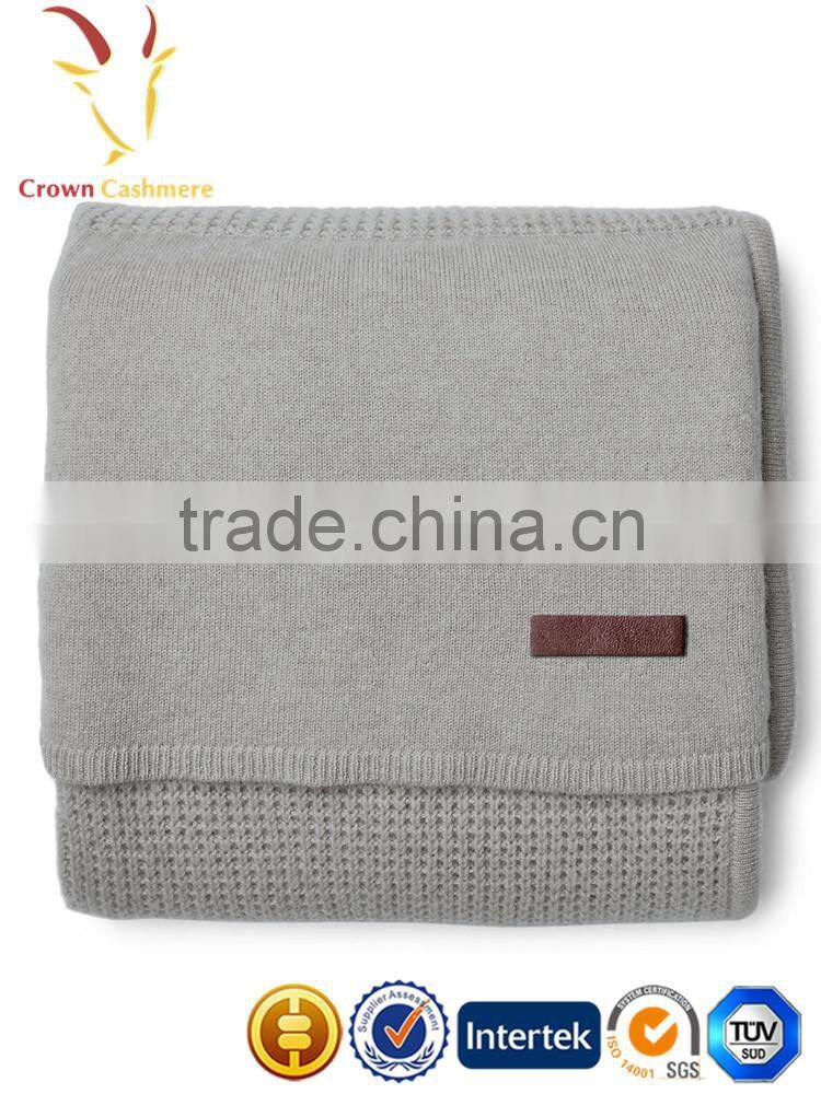 100% Kids Cashmere Knitted Wholesale Baby Throw Blankets