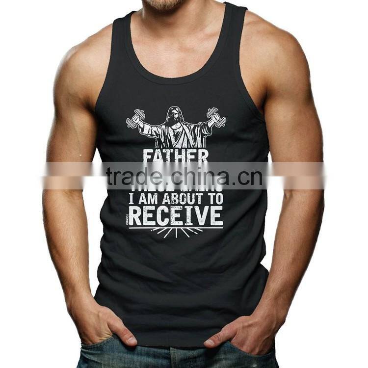 Custom Silk Screen Printing Wholesale Bodybuilding Stringer 100 Cotton Tank Top