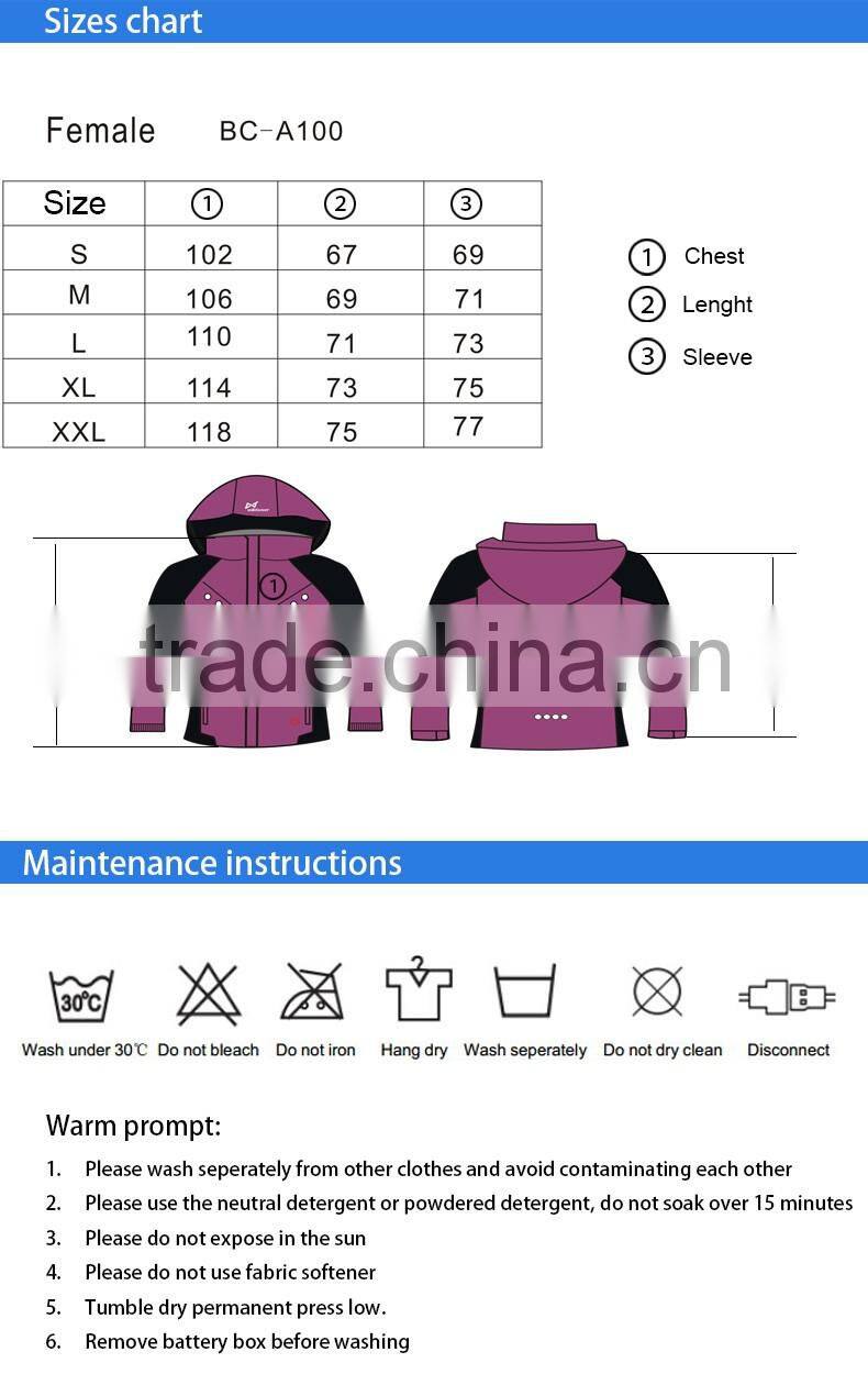 LED glow security waterproof winter nylon ladies safety jacket