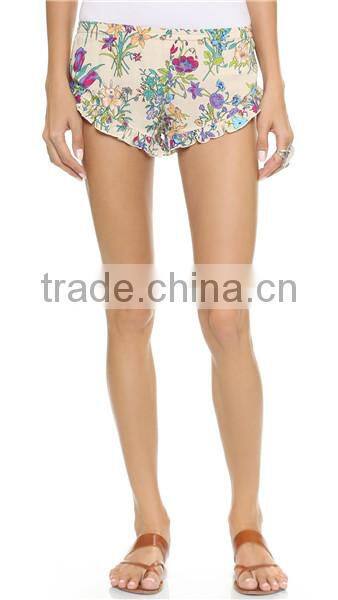 100%Rayon Printed Design Women Wear Mini Shorts