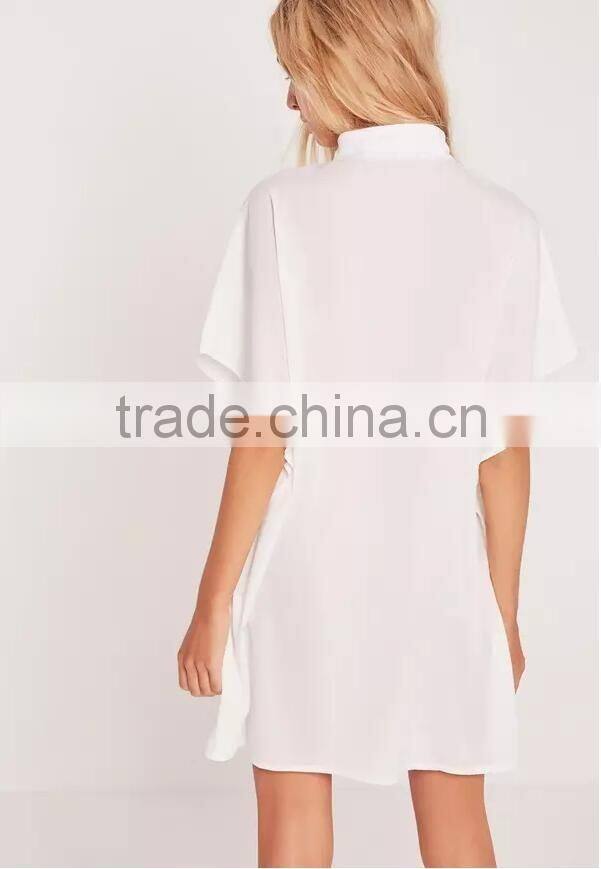 Summer women's fashion long shirt dress for female