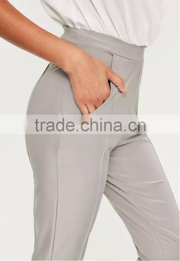 New design women stylish formal slim cigarette linen casual pant patterns