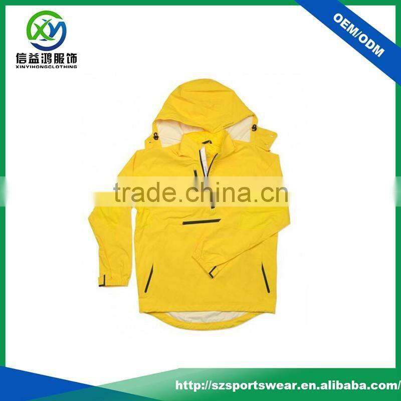 Customzied light yellow rain jacket 100%nylon man jacket