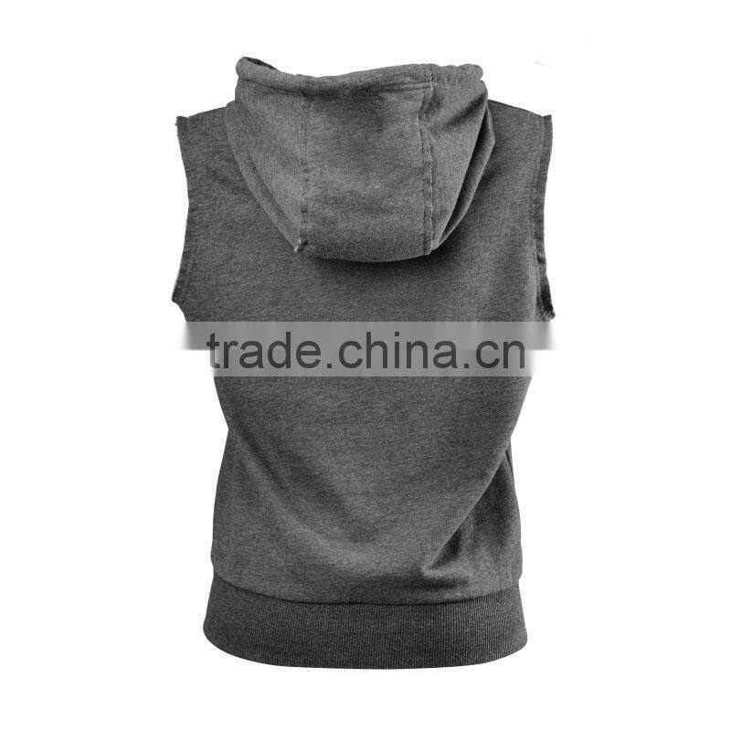 Factory Wholesale Sleeveless Hoodie Zipper Pocket Hoodie Sports Hoodie Women